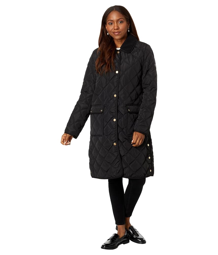 Amazon.com: Lauren Ralph Lauren 3/4 Berber Trim Quilt Jacket